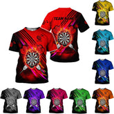 Artparel Personalized Dart Shirts for Men, Dart Polo 3D Shirts Custom Name Shirt, American Flag Shirt Unisex Shirt Size S-5XL