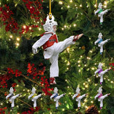 Personalized Taekwondo Christmas Ornament, Custom Wood Karate Ornament Taekwondo Player Name Gift for Men Gifts Custom Taekwondo Ornament Christmas Tree Decor (TWD15)