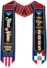 Pretyprints Custom Dominican Sash Graduation, Dominicans Flag Graduation Sash 2025, Dominican Republic Graduation Stole