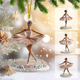 Tinoshop Personalized Dance Ornament 2024, Ballet Poses Suncatcher Ornament for Christmas Tree, Ballet Dance Dress Ballerina Ornament, Ballet Shoes Ornament, Keepsake for Ballet Dancers (ON887)