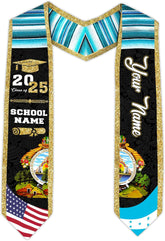 Pretyprints Honduran Graduation Sash, Custom Honduran American Flag Graduation Sash 2025, Honduras Graduation Stole