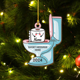 Personalized Toilet Paper Ornament, 2024 Christmas Ornament Toilet Paper, Funny Toilet Paper Roll Ornament, Hanging Glass Toilet Ornaments for Christmas Tree, Gifts for Christmas (Style 1)