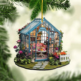 Personalized Garden House Christmas Flat Ornament, Garden House Ornament, Gift for Gardening Lover Ornament, Gardener Ornament Tree Decor, for Farmer (Acrylic, Style 3)
