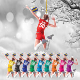 AOVL Personalized Volleyball Ornament Beach Volleyball Acrylic Ornament Gift for Volleyball Players Volleyball Ornament Christmas Tree Volleyball Gifts for Team Gifts for Volleyball Lovers (Volley 1)