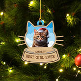 MAPrints Personalized Cat Christmas Ornaments, Custom Photo Cat First Christmas Wood Ornaments, Gifts for Cat Lovers, Cat Memorial Ornament, Forever Loved Cat Keepsake, Cat Loss Gifts (CAT 16)