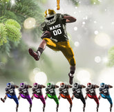 Artparel Personalized Football Ornament Customized Football Christmas Ornaments Football Ornament Christmas Hanging Décor Gift for Football Fans Football Gifts Gift for Football (FBH 4)