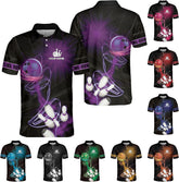 Custom Bowling Polo Shirt Personalized 3D Team Name Bowling Shirts for Men Women Jersey Unisex Bowler Short Sleeve Gift Tee