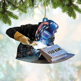 mostprints Personalized Welder Ornament, Custom Welder Ornaments Welding Ornaments Flat Two Sided Hanging Plastic Ornaments Welder Gift Christmas Ornament Hanging Decorations Ornament (WD6)