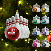 Parvii Personalized Bowling Ornaments, Customized Bowling Christmas Ornament for Men and Women, Bowling Gifts Christmas Tree Hanging Pine Tree Decorations, Bowler, Bowling Ball Ornament (BL10)