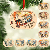 Personalized Bicycle Christmas Ornaments 2023, Cycling Suncatcher Wooden Ornament Mountain Bikes Ornament Racing Bicycle for Christmas 2023, Cycling Biking Bicycle Ornament (Bicycle 7)
