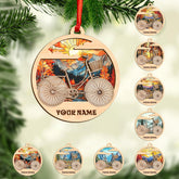 Personalized Bicycle Christmas Ornaments 2023, Cycling Suncatcher Wooden Ornament Mountain Bikes Ornament Racing Bicycle for Christmas 2023, Cycling Biking Bicycle Ornament (Bicycle 11)