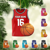 Piratify Personalized Basketball Christmas Ornament, Basketball Player Ornaments, Xmas Tree Decorations, Custom Name and Number Player, Balls Decor, Sports Hanging Ornaments (Basketball 3)