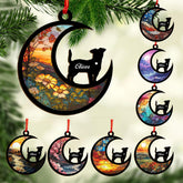 Mostefy Personalized Wooden Dog Cat Paw Ornament Christmas, Custom Dogs Cat Suncatcher Pet Name Ornaments, Customized Memorial Dog Ornament for Christmas Tree (Multi 33)