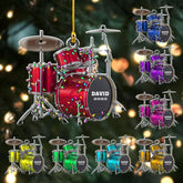 Podagree Personalized Drum Set Ornaments for Christmas, Customized Drummer Playing Drum Christmas Ornament 2023, Custom Name Year Drummer Xmas Ornament, Instrument Ornaments, Drum Ornament Xmas (DR8)