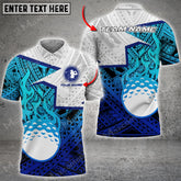 Mostprints Customized Name Fire Golf Ball Multicolor Polynesian Pattern Custom 3D Polo Shirt ( 4 Colors )