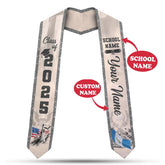 Personalized name Guatemala Graduation Stole, Custom Guatemalan American Flag Sash 2025
