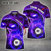 Mostprints Personalized Billiards Ball 8 Fire Color Style, Team Name Unisex Shirt