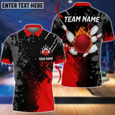 Mostprints Fire Paint Bowling And Pins Multicolor Option Customized Name 3D Shirt