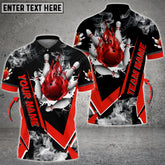 Mostprints Bowling Ball And Pins Flame Declare War Multicolor Option Customized Name 3D Shirt (5 Colors)