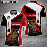 Mostprints Darts Logo And US Flag Multicolor Option Customized Name, Team Name 3D Polo Shirt (4 Colors)