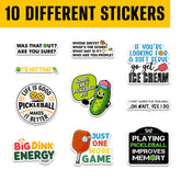 10PCS Pickleball Stickers 3in, Sticker for Water Bottle Laptop Phone, Ball Party Favors, Sport Decorations for Kids Teens Boy