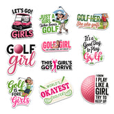 (10PCS) Cute Golf Girl Stickers 3in, Cool Sport Golf Stickers for Laptop water bottle Scrapbooking, Golfing Stickers, Golf Decorations for Party