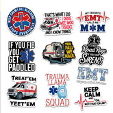10pcs EMT EMS Sticker 3in, Funny First Responder Paramedic Sticker, Emergency Medical Technician Gift, EMS Week Decoration for Laptop Planner Water Bottle