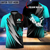 Mostprints Bowling Ball And Pins Thunder Polka Dot Motifs Multicolor Option Customized Name 3D Shirt ( 4 Colors )