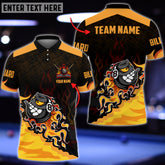 Mostprints Personalized Billiard Ball 8 Fire Player Polo Shirt