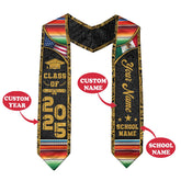 Custom name Mexican American Flag Graduation Sash, Mexico Graduation Stole, class of 2025