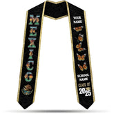 Customized Mexican Graduation Sash 2025, Mexican American Stoles for Graduation 2025, Graduation Flag Sash Gifts