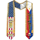 Filipinos Graduation Sash, Custom Filipinos American Flag Graduation Sash 2025, Philippines Graduation Stole