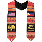 Filipinos Graduation Stole 2025, Custom Filipinos American Flag Graduation Sash 2025, Philippines Graduation Stole