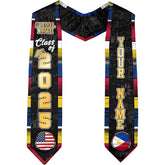Filipinos Graduation Sash 2025, Custom Filipinos American Flag Graduation Stole 2025, Philippines Graduation Sash