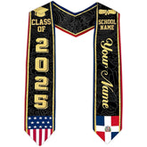 Custom Dominican Graduation Stole 2025, Dominicans Flag Graduation Sash 2025, Dominican Republic Graduation Stole