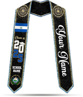 Custom Salvadoran Graduation Stole 2025, Personalized El Salvador Flag Graduation Sash 2025, Salvadoran American Stole