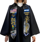 Custom Salvadoran Graduation Stole, Personalized El Salvador Flag Graduation Sash 2025, Salvadoran American Stole 2025