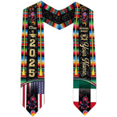 Personalized Mexican Graduation Sash, Custom Mexican Graduation Stole Class of 2025, Mexican Flag Estola de Graduación Gift