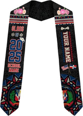 Personalized Dominican Republic Graduation Sash, Custom Dominican American Flag Stole 2025, Dominican Graduation Sash