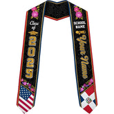 Personalized Dominican Republic Graduation Sash 2025, Custom Dominican American Flag Stole 2025, Dominican Graduation Sash
