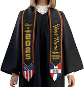 Personalized Dominican Republic Graduation Sash, Customized Dominican American Flag Sash 2025, Dominican Graduation Stole 2025