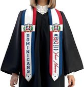 Personalized Dominican Republic Graduation Sash, Customized Dominican American Flag Stole, Dominican Graduation Stole 2025