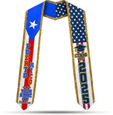 Custom Puerto Ricans Graduation Sash 2025, Puerto Rico American Flag Graduation Stole 2025, Puerto Rico Graduation Stole