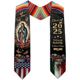 Customized Mexican Graduation Sash, Mexican American Flag Graduation Stole 2025, Mexico Graduation Sash Class of 2025