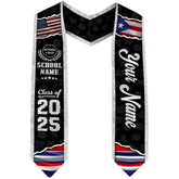 Personalized Puerto Rican Graduation Stole, Puerto Rican Graduation Sash 2025, Puerto Rico Sash for Graduation Day