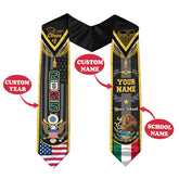 Custom Mexican American Flag Graduation Sash 2025, Mexico Graduation 2025, Hispanic Stole