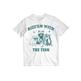 Rizz Em With The Tism Vintage Shirt, Retro 90s Funny Raccoon Graphic Shirt, Autism Awareness, Raccoon Meme Tee, Funny Gift For Her & Him