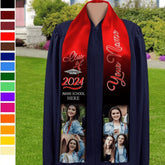 Personalized Congrats 2025 Graduation Stole, Graduation Stole Custom School Name, Your Name, Graduation Sash Gift, Class of 2025 Grad Sash