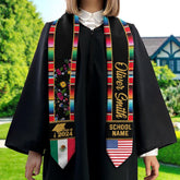 Personalized Mexican Stole, Custom Mexican Graduation Stole, Mexican Stole Graduation Class Of 2025, Mexican Graduation Sash TD-0419-NWGL