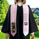 Personalized Graduation 2025 Stoles, Custom Class Of 2025 Stoles, Your High School Grad Sash, Any University Grad Stoles Sash TD-0423-6F2V